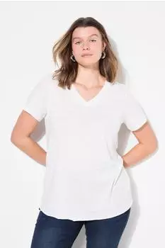 Studio Untold Shirt mit V-Ausschnitt und Applikationen (815755) offwhite