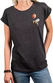 MAKAYA T-Shirt mit Hummel-Motiv schwarz