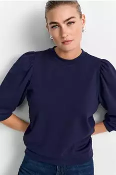 Rich & Royal Puff Sleeve Sweatshirt dunkelblau