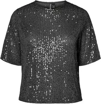 Pieces PCJack Blusenshirt mit Pailletten schwarz
