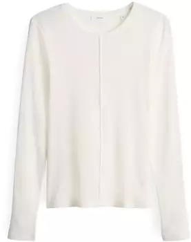Opus Sadalie Slim Rippshirt weiß