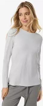 Super Natural Casual Rib Bio J Longsleeve white stone melange