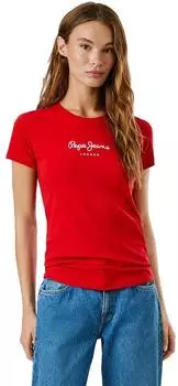 Pepe Jeans New Virginia T-Shirt rot/weiß
