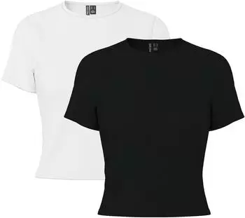 Pieces PCAmelia Tank Top 2-Pack schwarz/weiß