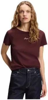 Hugo Boss Slim-Fit T-Shirt aus Baumwolle mit Logo-Stickerei Style C_Elove_embro 50554696 Dunkelbraun