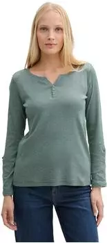 Tom Tailor Langarmshirt mit Bio-Baumwolle (1024036) off white green small stripe