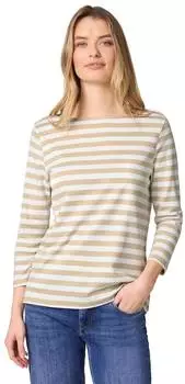 Street One 3/4-Arm-Shirt aus reiner Baumwolle beige