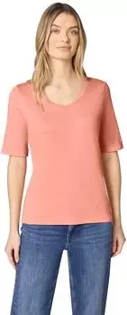 Street One Frauen T-Shirt mit Turn-Up in Orange Gr: (A32452817375)