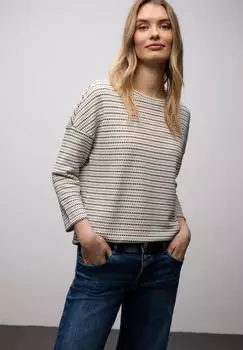 Street One Frauen Gestreiftes Shirt in Weiß Gr: (A32463130108)