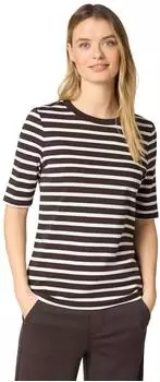 Street One Frauen Gestreiftes Shirt in Braun Gr: (A32469327516)