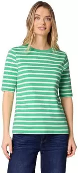 Street One Frauen Gestreiftes Shirt in Grün Gr: (A32469327376)