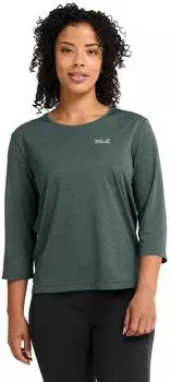 Jack Wolfskin Wildtrail 3 4 Women Atmungsaktives geruchshemmendes T-Shirt Damen green sago palm (A65789_E0271)