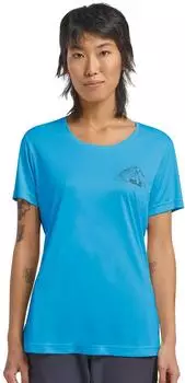 Jack Wolfskin Peak Graphic T-Shirt Women Kurzarm Funktionsshirt Damen multi color NEW MOUNTAIN empire blue (A63270_T0474)