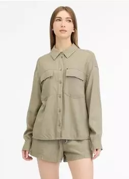 Ragwear Jocasta Langarmshirt mit Leinen, Relaxed Fit dusty olive