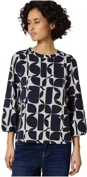 Street One Frauen Gemustertes Shirt in Blau Gr: (A32462527502)