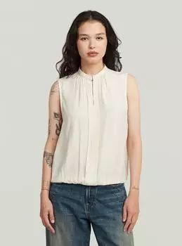 G-Star Stand-Up Collar Sleeveless Top Weiß Chalk D24453-D724-127