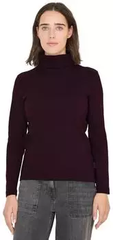 Cecil Langarmshirt in Rippstruktur mit Rollkragen eggplant red/rot