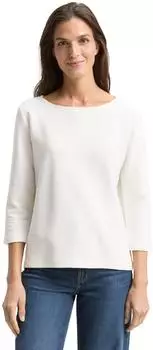Tom Tailor Langarmshirt mit Ottoman-Struktur (1049018008) weiß/whisper white