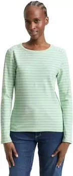 Tom Tailor Denim Langarmshirt aus Bio-Baumwolle (1043085) tonal matcha green stripe