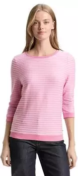 Tom Tailor Denim Langarmshirt aus Bio-Baumwolle (1043085) tonal blush rose stripe