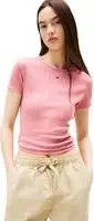 Tommy Jeans T-Shirt Essential DW0DW17383 Rosa Slim Fit Female