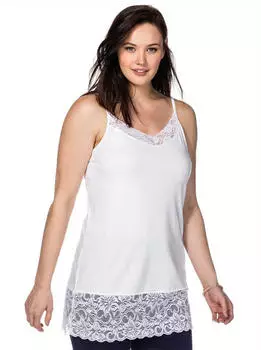 Sheego Basic Top mit Spitze (194495) wei&szlig;