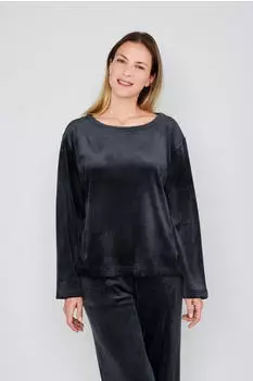 Joop! Velvet Longsweatshirt Oversized schwarz
