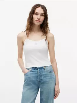 Tommy Hilfiger Slim Spaghetti Strap Top (DW0DW20675) ecru/dark night navy