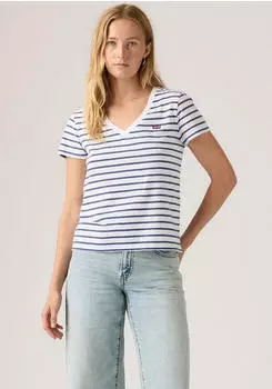 Levi's Perfect V-Neck Tee (15140656) hellwei&szlig; sunshine blau/navy/wei&szlig;