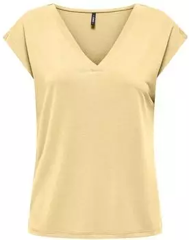 Only ONLFREE LIFE S/S MOD.V-NECK TOP JRS NOOS (15287041) hellgelb/sunlight