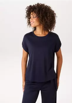 Aniston T-Shirt mit modischen Details und Knopfleiste marine