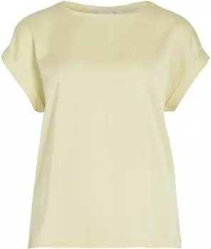 Vila Viellette S/s Satin Top/su - Noos (86946852) pastellgelb