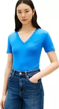 Tommy Hilfiger Slim V-Neck T-Shirt (WW0WW40584) blau