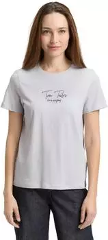 Tom Tailor Basic T-Shirt aus Bio-Baumwolle (1045534) rauchblau/schwarz