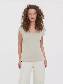 VERO MODA Vmpaulina AOP SS T-Shirt Ga Jrs Noos, Bianco