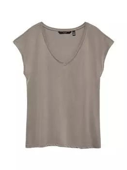 Vero Moda Vmfilli Ss V-neck Tee Ga Noos (10247666) moon rock/grau