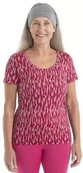 Icebreaker Damen Merino Tech Lite II Kurzarm-T-Shirt (0A56TJ) crystal/electronpink/aop
