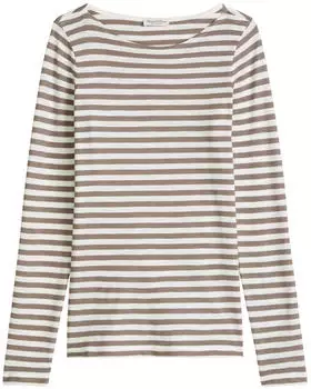 Marc O'Polo Longsleeve (B01219652597) wei&szlig;/braun