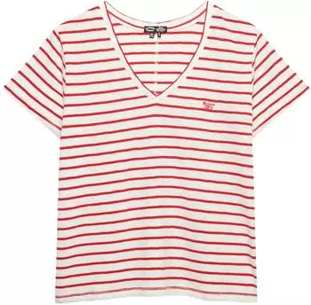 Superdry Studios Slub Embroidered T-shirt (W1011181A) college-rot/wei&szlig; gestreift