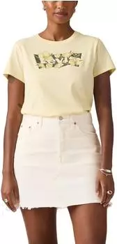 Levi's The Perfect Graphic Tee (17369) p2_blake brushstroke bw fill rutabaga/pastellgelb