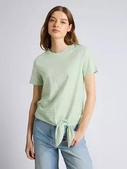 Tom Tailor Denim T-Shirt mit Knoten-Detail (1051788003) hellgr&uuml;n/offwhite