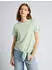 Tom Tailor Denim T-Shirt mit Knoten-Detail (1051788003) hellgrün/offwhite