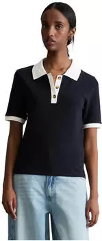 Marc O'Polo Geripptes Poloshirt Slim (502208453033) dunkelblau/wei&szlig;