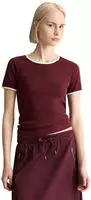 T-Shirt MARC O'POLO DENIM "aus reiner Bio-Baumwolle", Damen, Gr. XXS, dunkelrot,
