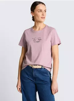 Tom Tailor Basic T-Shirt aus Bio-Baumwolle (1050428) rosa/schwarz