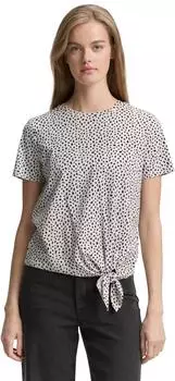 Tom Tailor Denim T-Shirt mit Knoten-Detail (1040186) schwarz/wei&szlig;