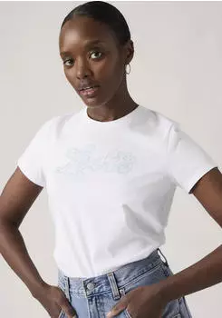 Levi's The Perfect Graphic Tee (17369) rhinestone sporty levis bright white – Levi's The Perfect Graphic Tee in Bright White mit Logo-Detail