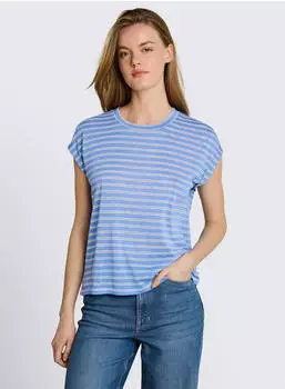 Tom Tailor Denim T-Shirt mit Knoten-Detail (1040186) hellblau/schwarz/wei&szlig;