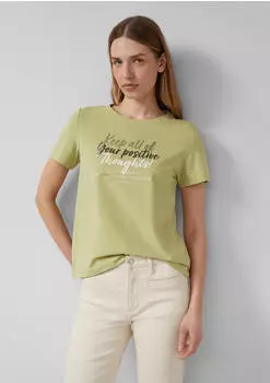 s.Oliver Jersey-T-Shirt im Slim Fit mit Frontprint 2176213 grün