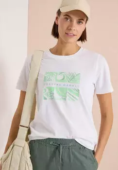 Cecil T-Shirt (10323568) vanilleweiß/grün